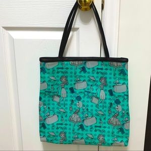 Vinyl Retro 50s Housewife Beauty Tote 14x14”